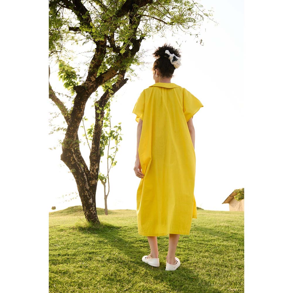 Raas Life Yellow Chamomile Solid Dress