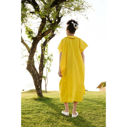 Raas Life Yellow Chamomile Solid Dress