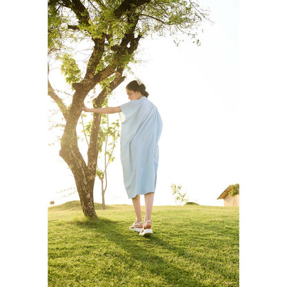 Raas Life Blue Chamomile Solid Dress