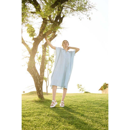 Raas Life Blue Chamomile Solid Dress