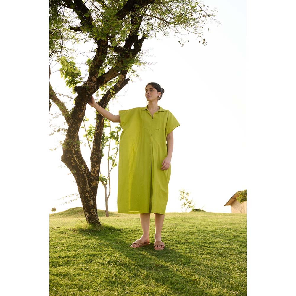 Raas Life Green Chamomile Solid Dress
