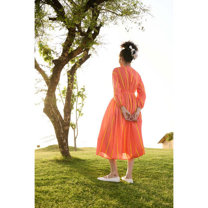 Raas Life Orange Cosmo Stripe Dress