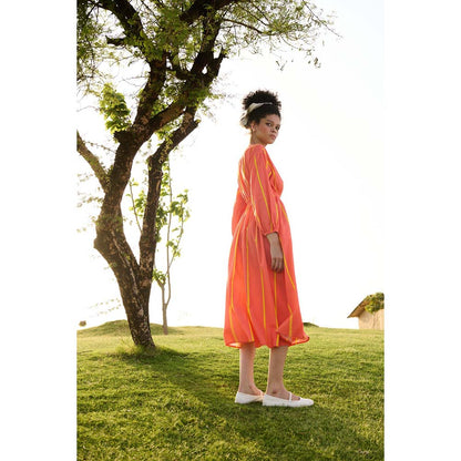 Raas Life Orange Cosmo Stripe Dress