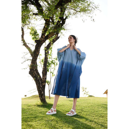 Raas Life Blue Angela Kaftan Style Ombre Dress