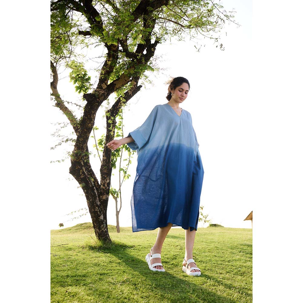 Raas Life Blue Angela Kaftan Style Ombre Dress