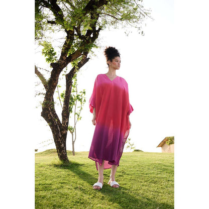 Raas Life Multi-Color Angela Kaftan Style Ombre Dress