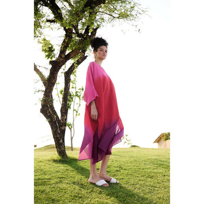 Raas Life Multi-Color Angela Kaftan Style Ombre Dress