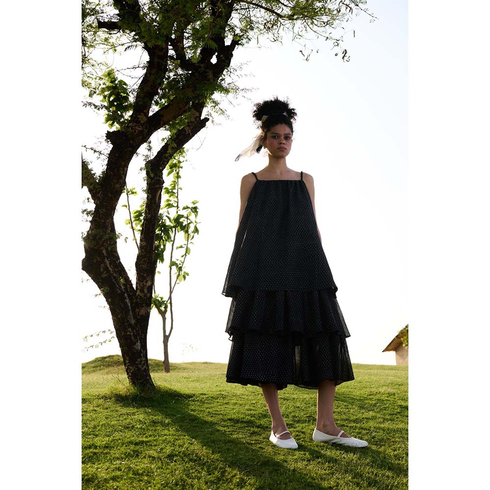 Raas Life Black Princess Dress Printed Dress