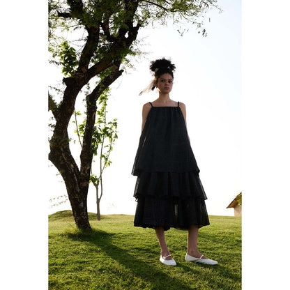 Raas Life Black Princess Dress Printed Dress