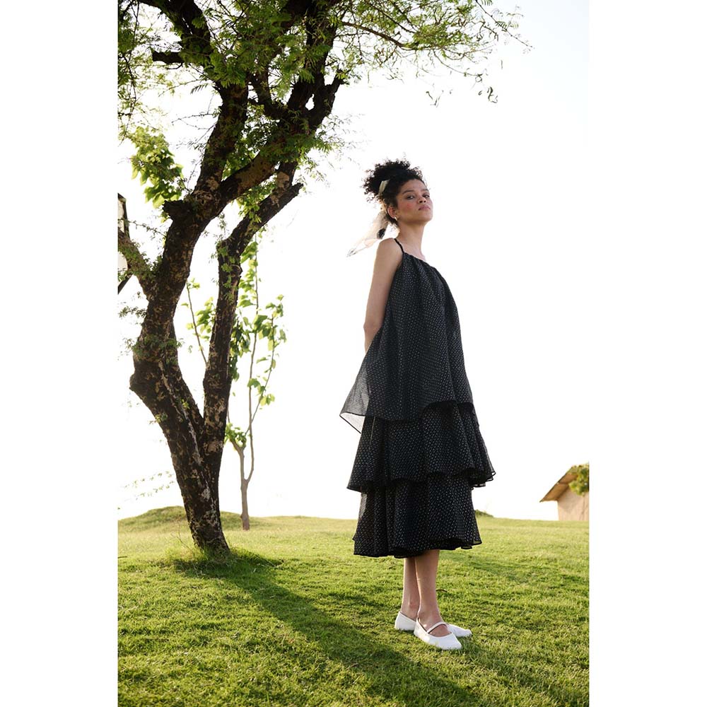 Raas Life Black Princess Dress Printed Dress
