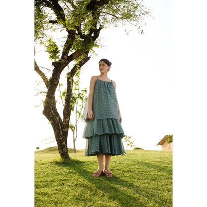Raas Life Green Princess Dress Printed Dress