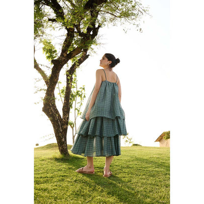 Raas Life Green Princess Dress Printed Dress