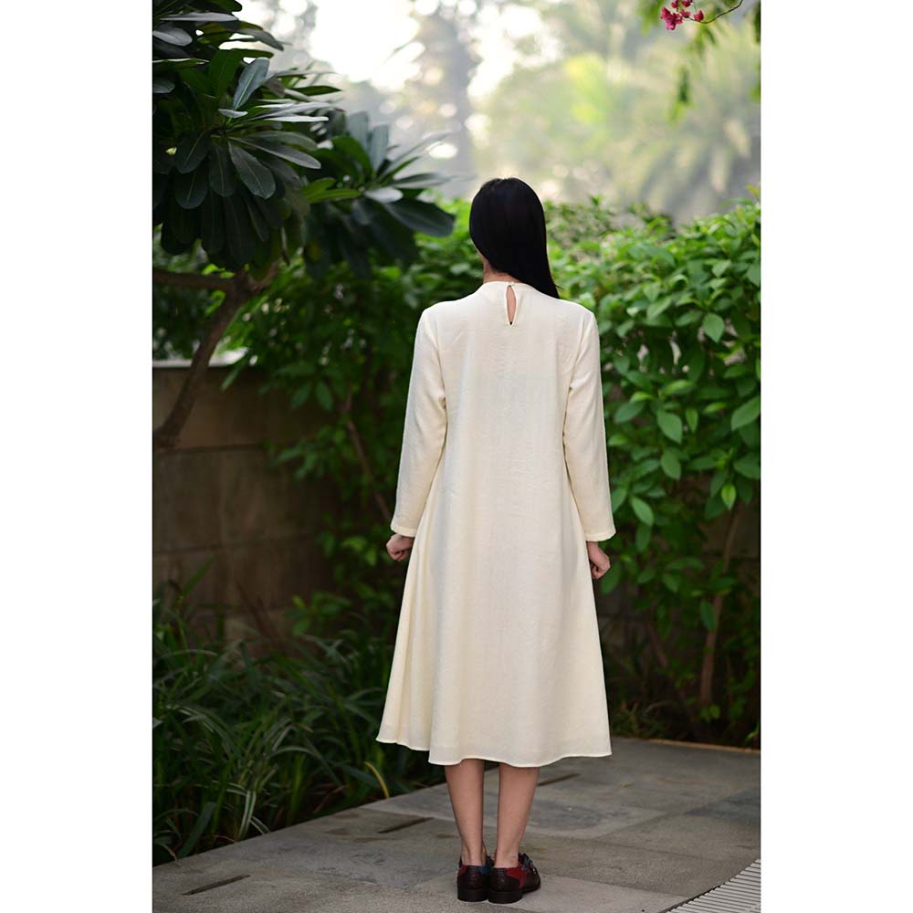 Raas Life Cream Starflower Solid Dress