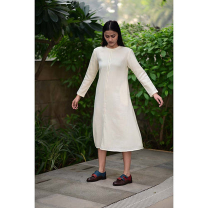Raas Life Cream Starflower Solid Dress