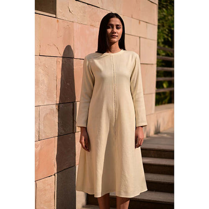 Raas Life Cream Starflower Solid Dress