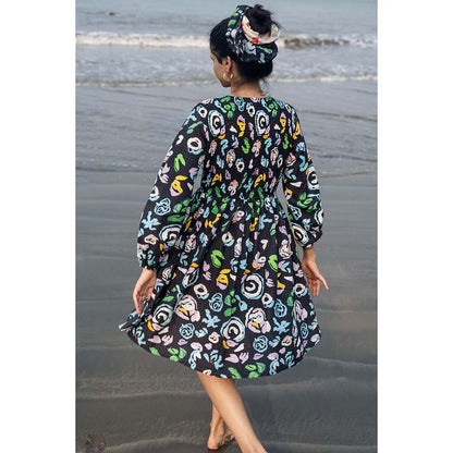 Raas Life Black Savi Printed Dress