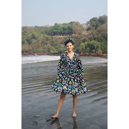 Raas Life Black Savi Printed Dress