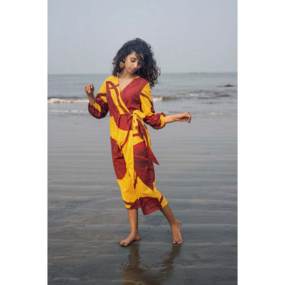 Raas Life Multi-Color Eka Printed Wrap Dress