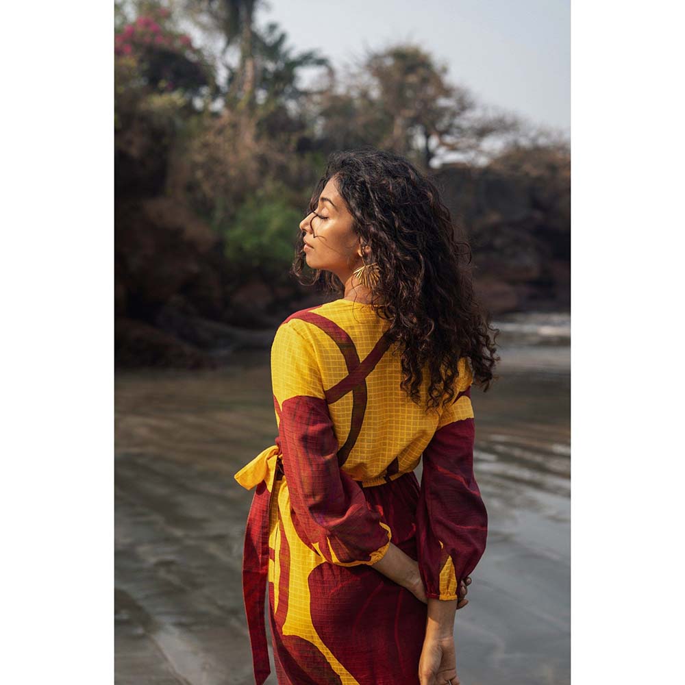 Raas Life Multi-Color Eka Printed Wrap Dress