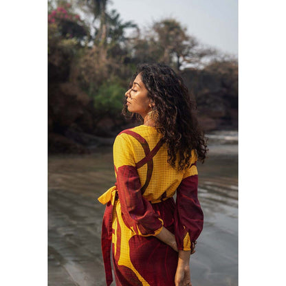 Raas Life Multi-Color Eka Printed Wrap Dress