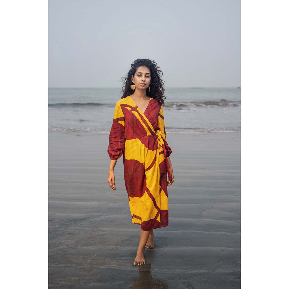 Raas Life Multi-Color Eka Printed Wrap Dress