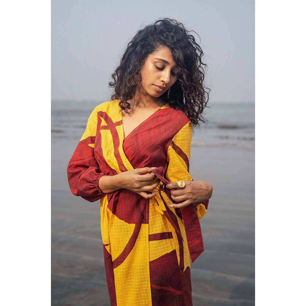 Raas Life Multi-Color Eka Printed Wrap Dress