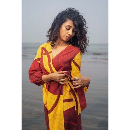 Raas Life Multi-Color Eka Printed Wrap Dress