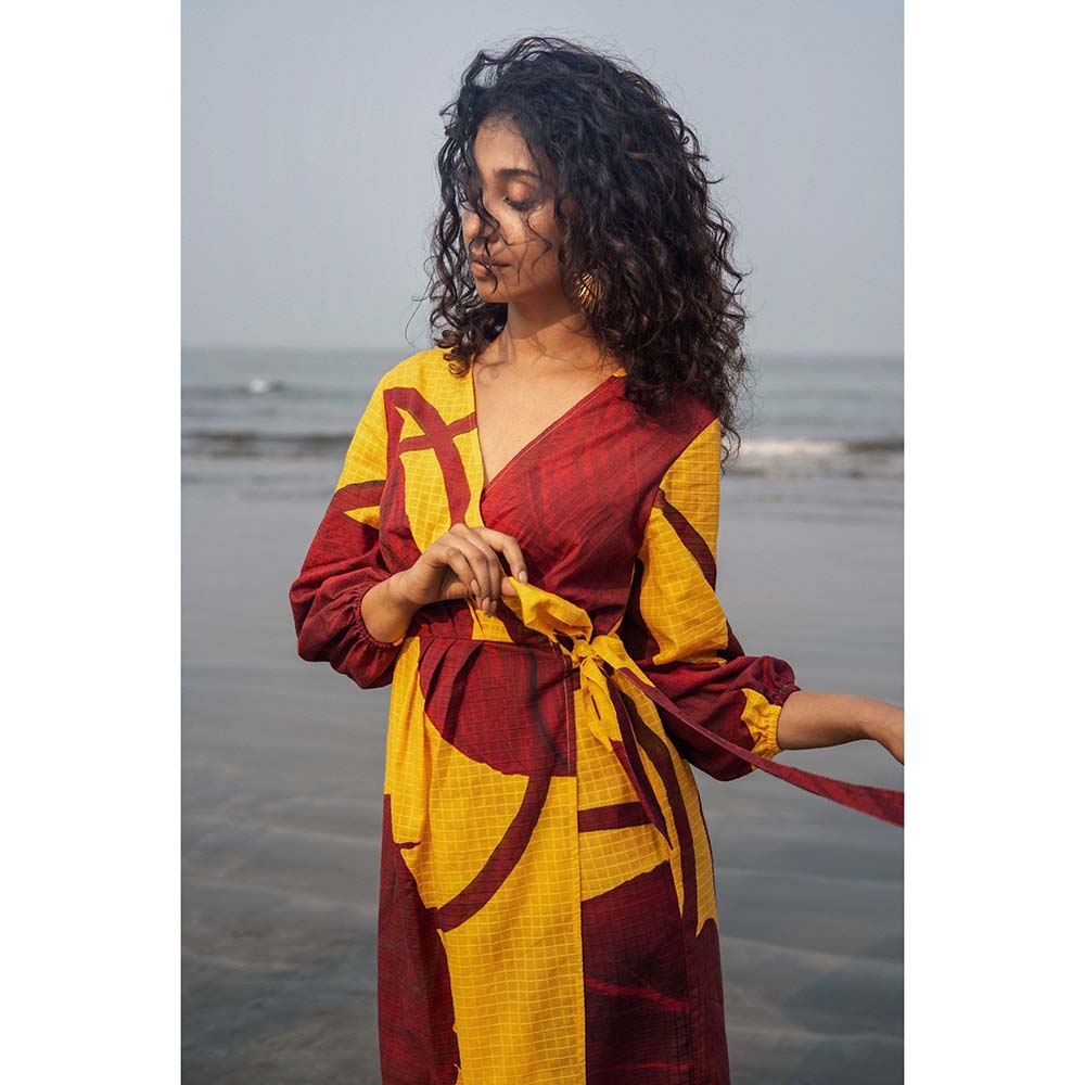 Raas Life Multi-Color Eka Printed Wrap Dress