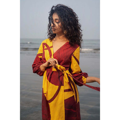 Raas Life Multi-Color Eka Printed Wrap Dress