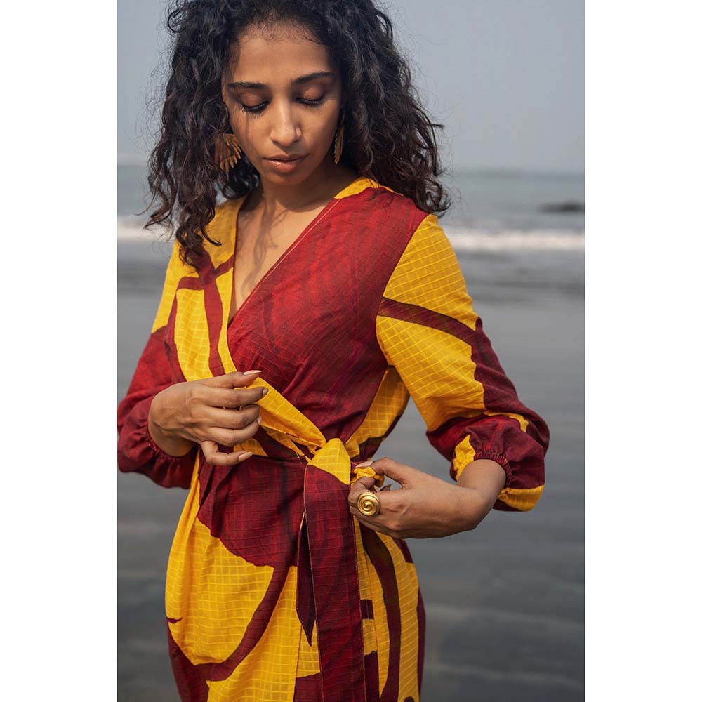 Raas Life Multi-Color Eka Printed Wrap Dress