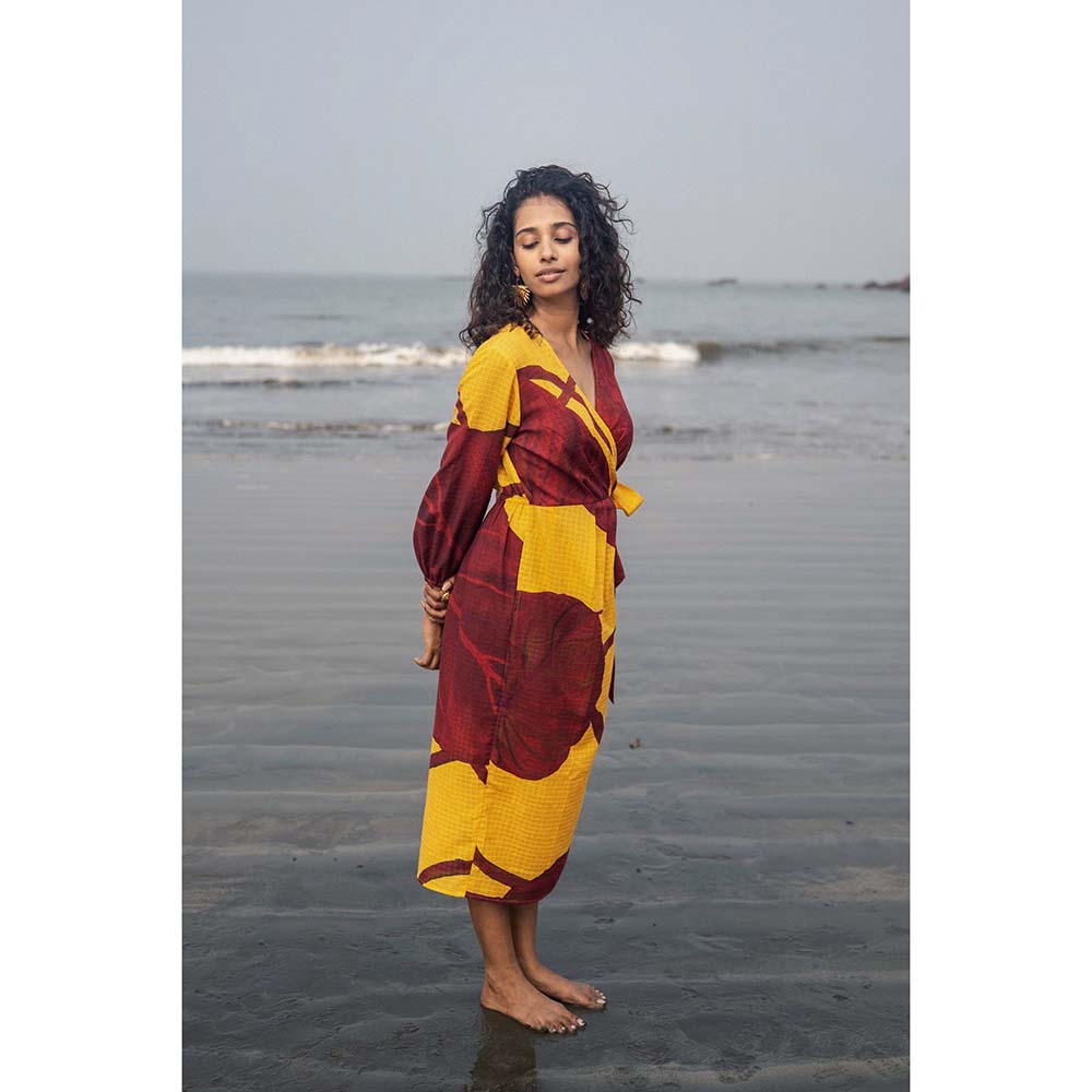 Raas Life Multi-Color Eka Printed Wrap Dress
