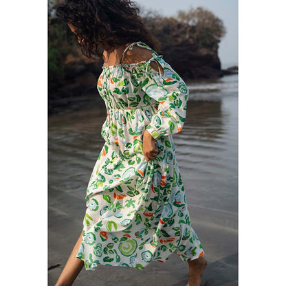Raas Life Green Zoe Floral Print Dress