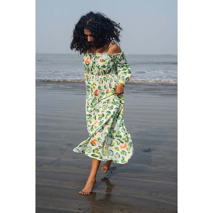 Raas Life Green Zoe Floral Print Dress