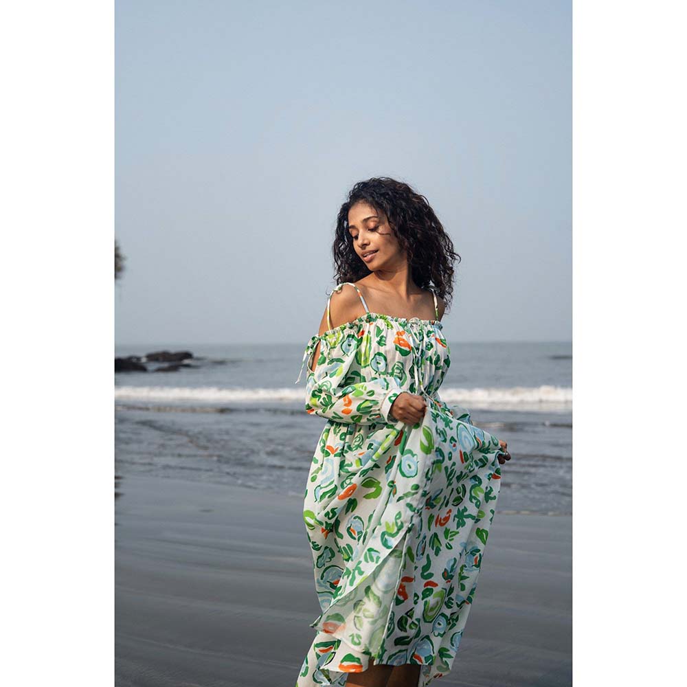 Raas Life Green Zoe Floral Print Dress