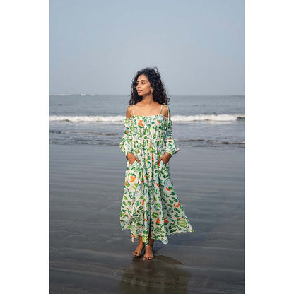 Raas Life Green Zoe Floral Print Dress