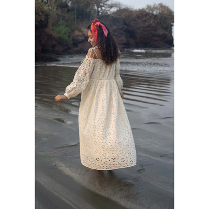 Raas Life Cream Zoe Self Design Dress