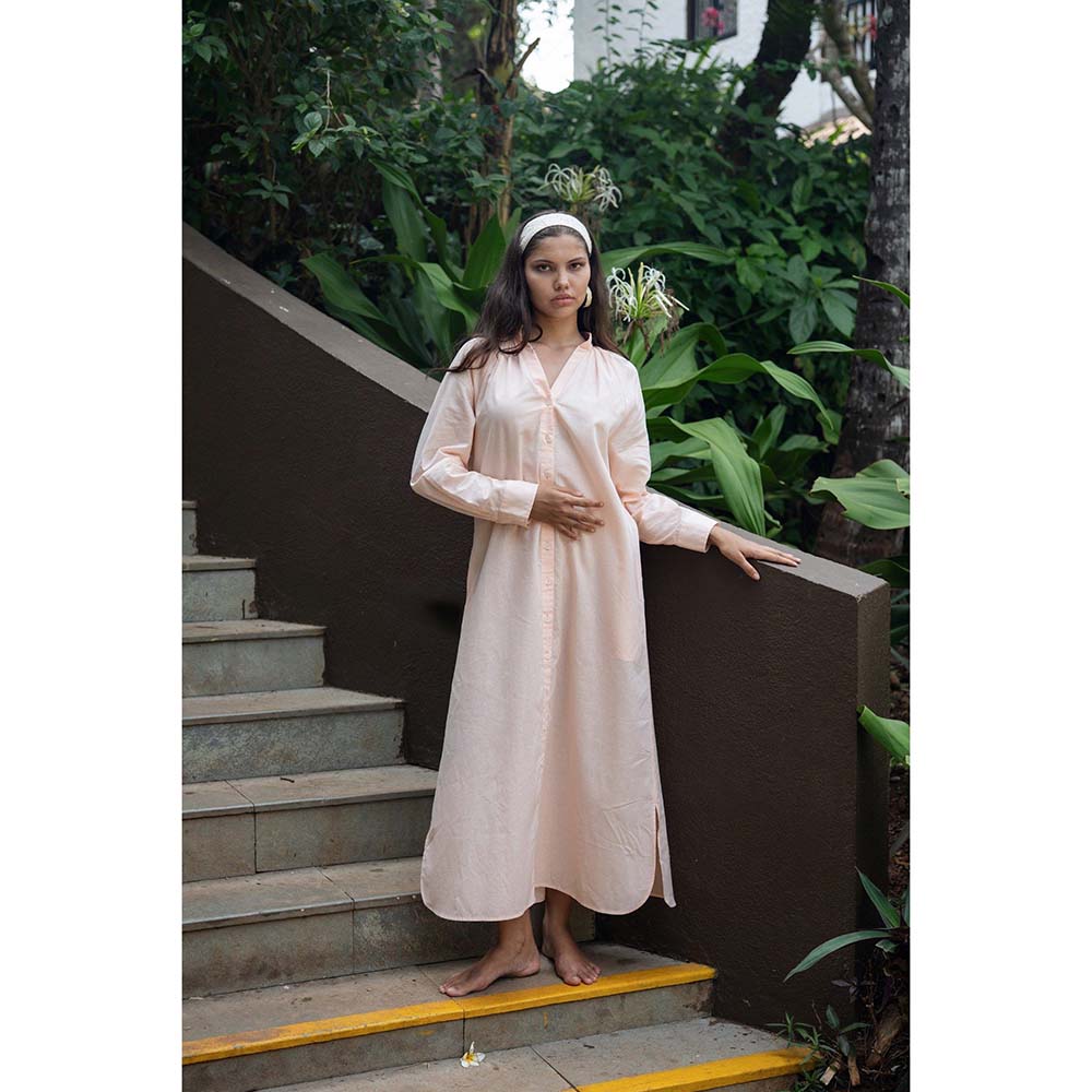 Raas Life Peach Cosy Solid Dress