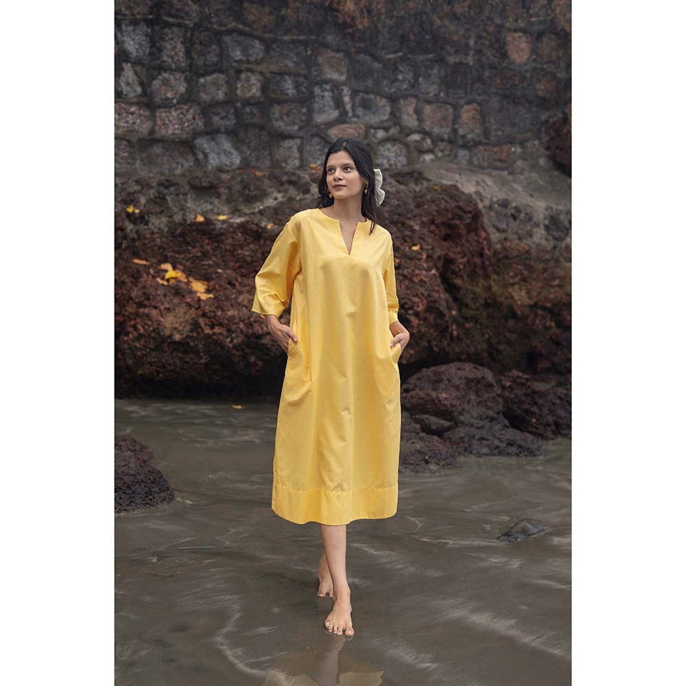 Raas Life Yellow Soriee Solid Dress