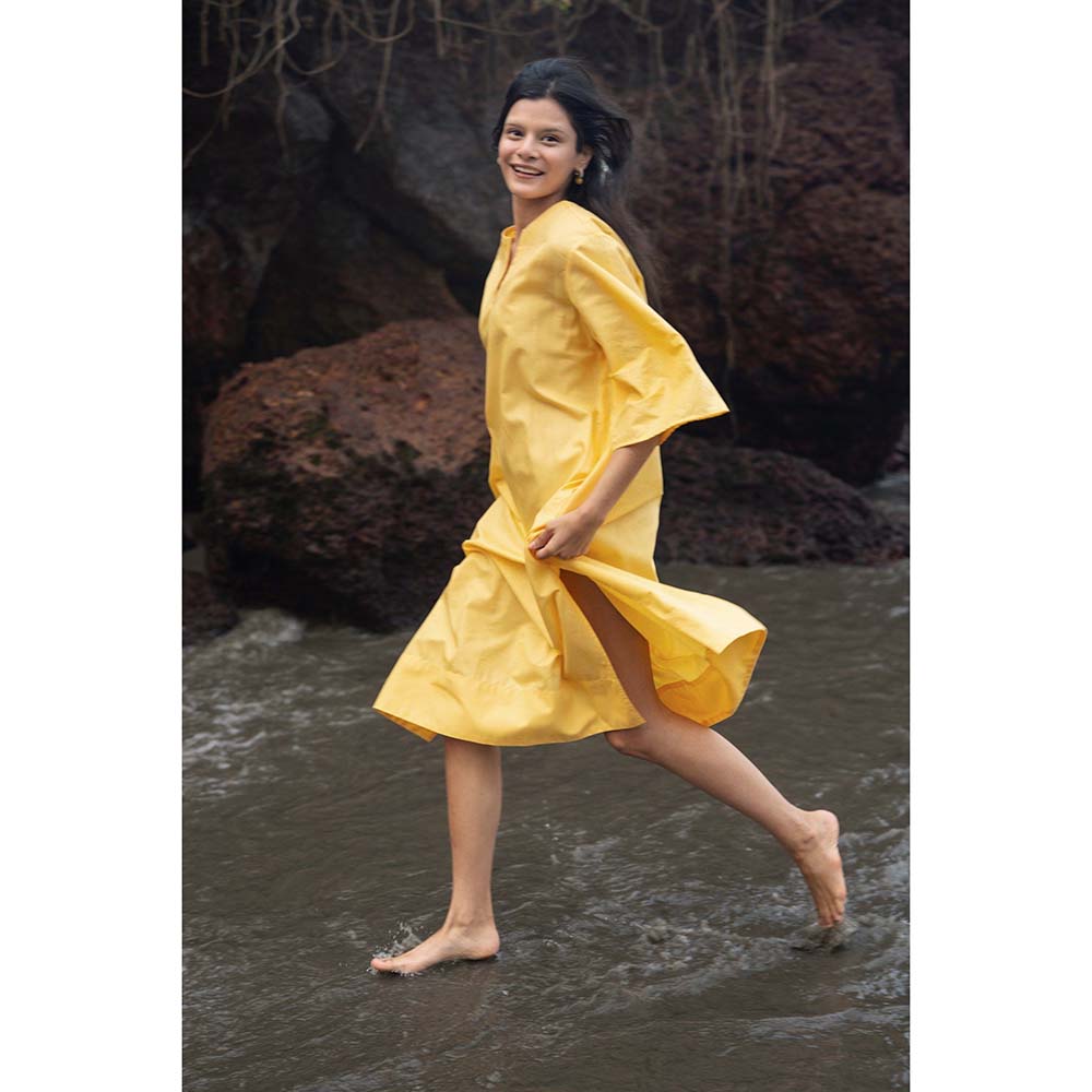Raas Life Yellow Soriee Solid Dress