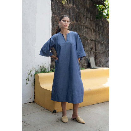 Raas Life Blue Soriee Solid Dress