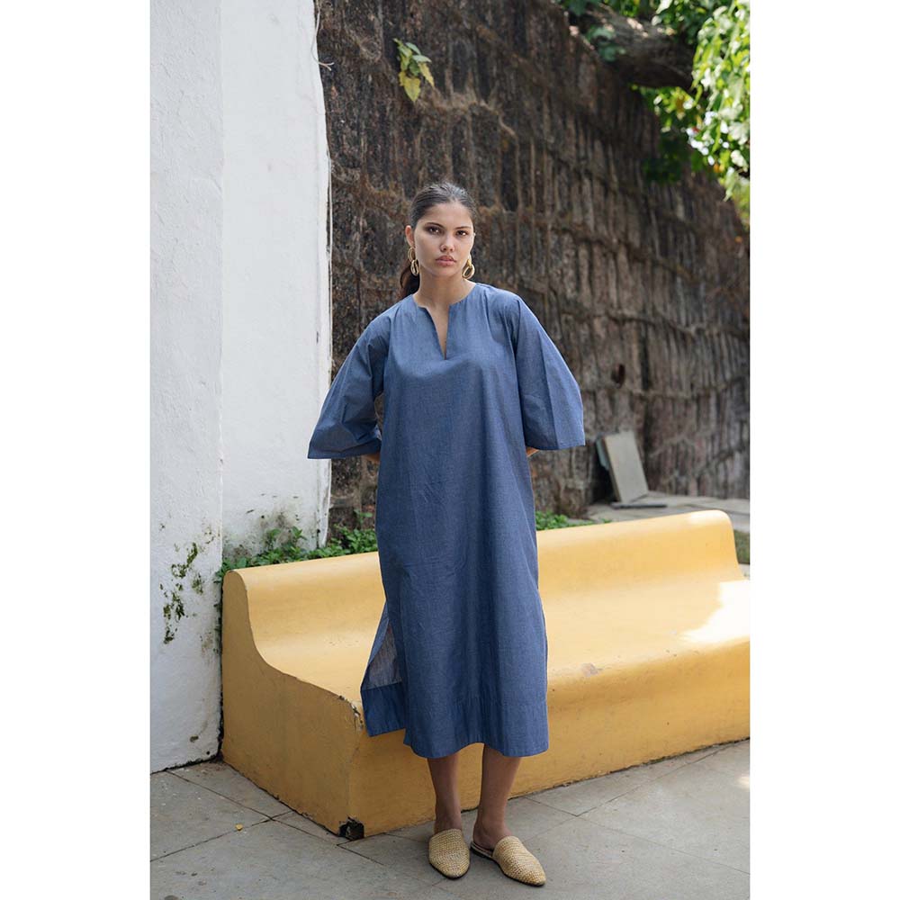 Raas Life Blue Soriee Solid Dress