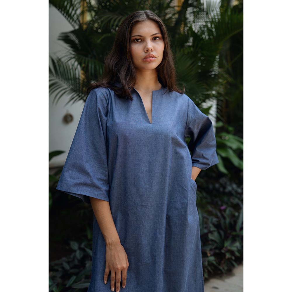 Raas Life Blue Soriee Solid Dress