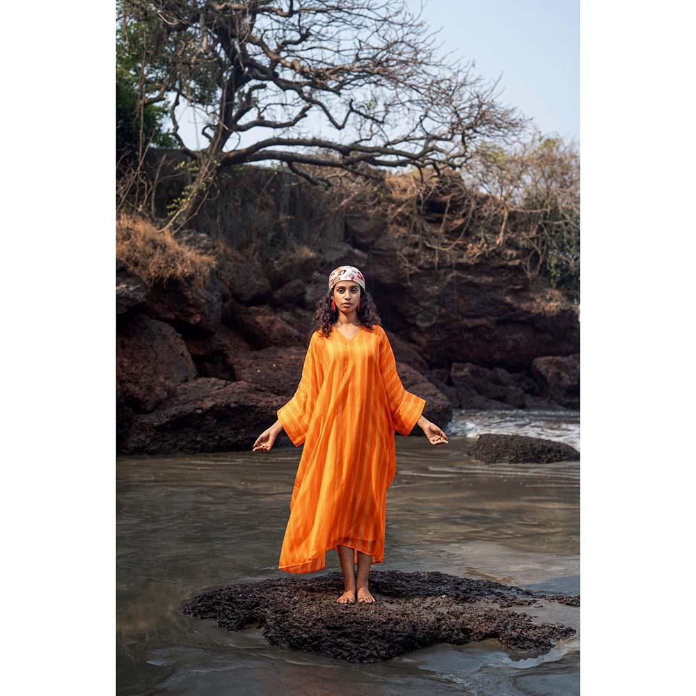 Raas Life Orange Angela Stripe Dress