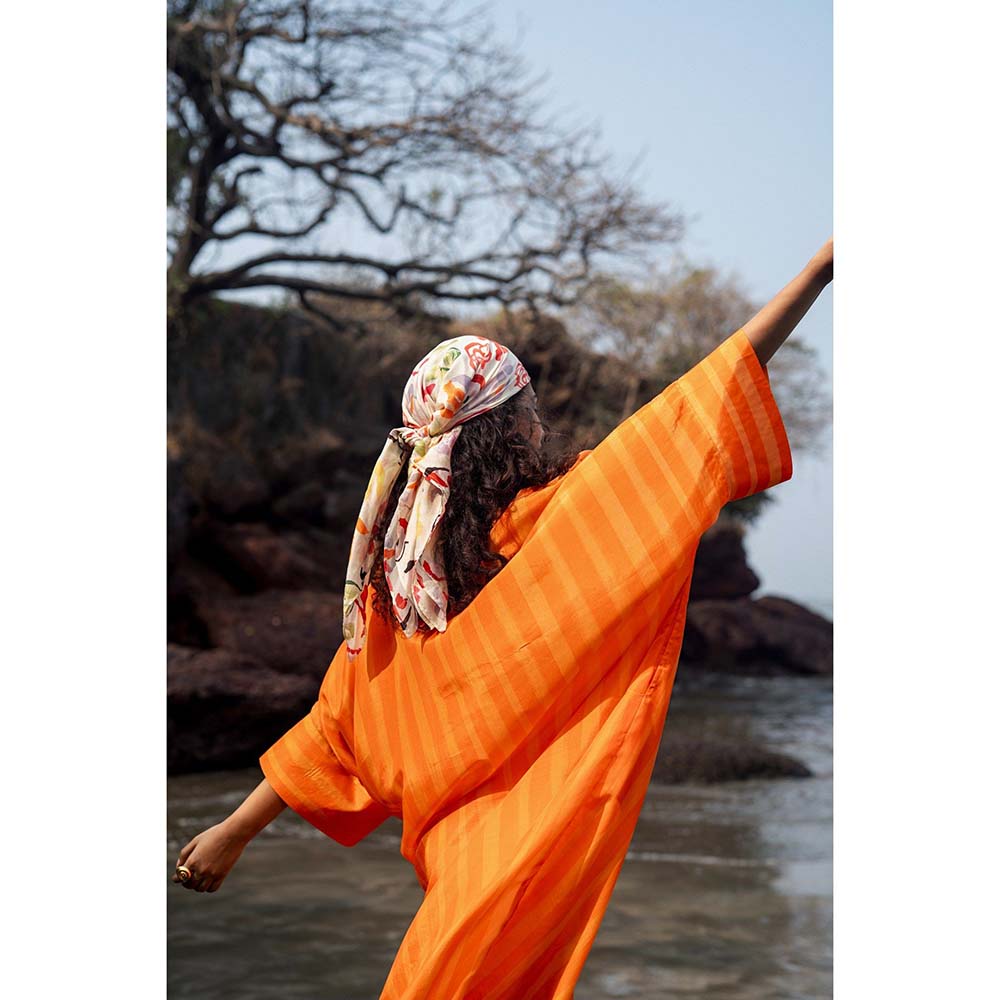 Raas Life Orange Angela Stripe Dress
