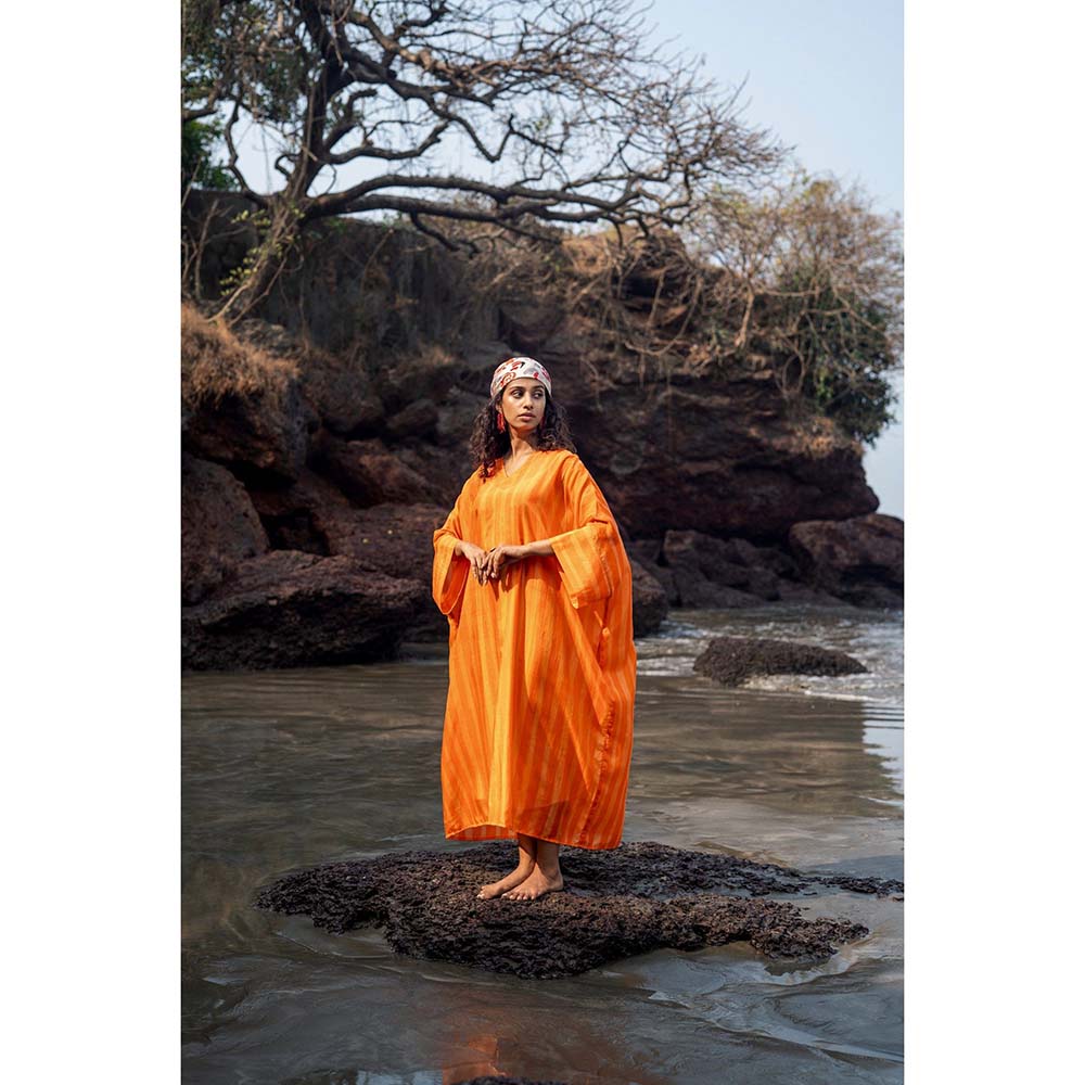 Raas Life Orange Angela Stripe Dress