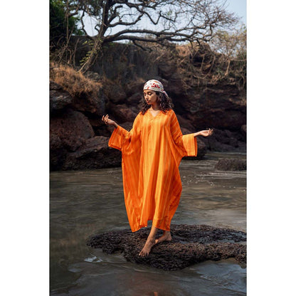 Raas Life Orange Angela Stripe Dress