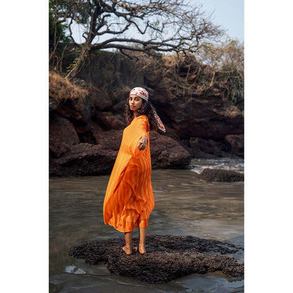 Raas Life Orange Angela Stripe Dress