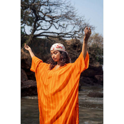 Raas Life Orange Angela Stripe Dress
