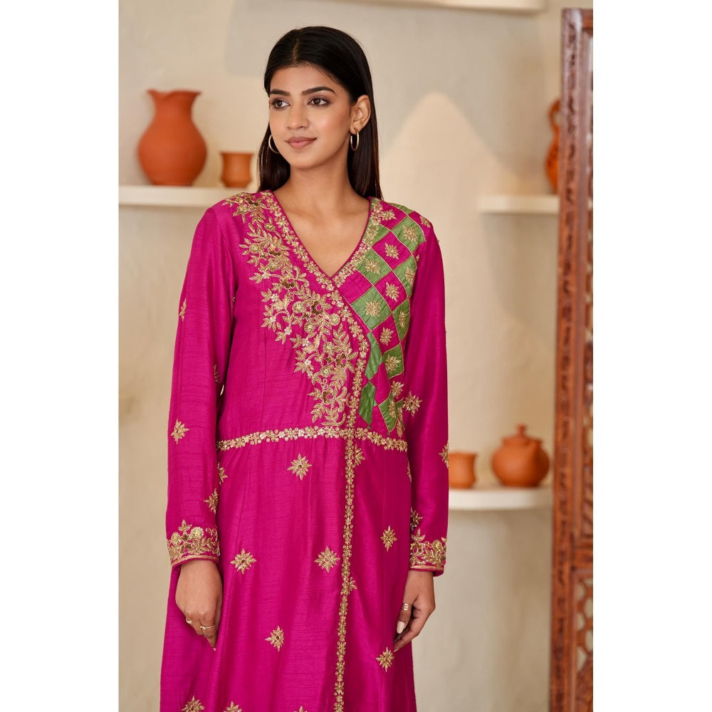 Rabnoor K Sethi Pink Pakistani Zardozi Embroidered Kurta with Pant and Dupatta (Set of 2)
