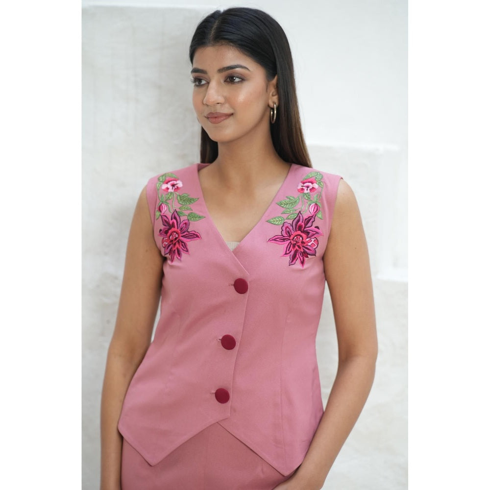 Rabnoor K Sethi Pink Embroidered Co-Ord (Set of 2)